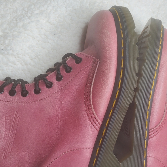 Dr. Martens 1460 Pink Leather Lace Up Chunky Ankle Boots - Picture 11 of 15